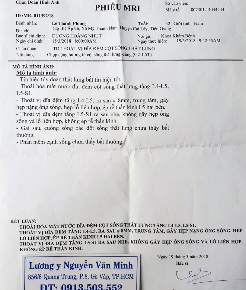 Thoát vị đĩa đệm L4-L5